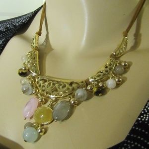Sonoma Gold, Brown, Pink & Seafoam Mint Necklace